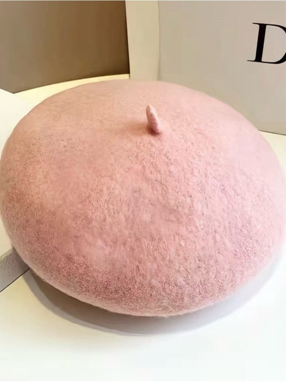 Pink Wool Beret Hat